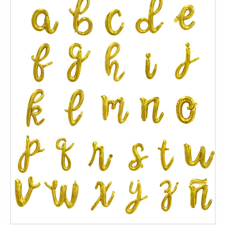 18inch Gold Letter Balloons Wedding Decor Aluminum Foil Min.50PCS
