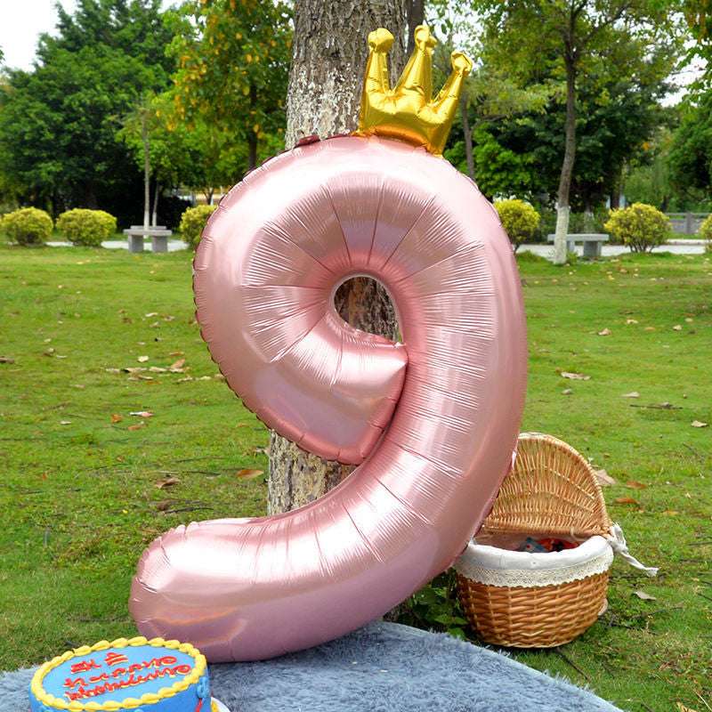 Billion Balloons 42inch Large Pink Crown Aluminum Foil Number 1st Birthday Party Balloon