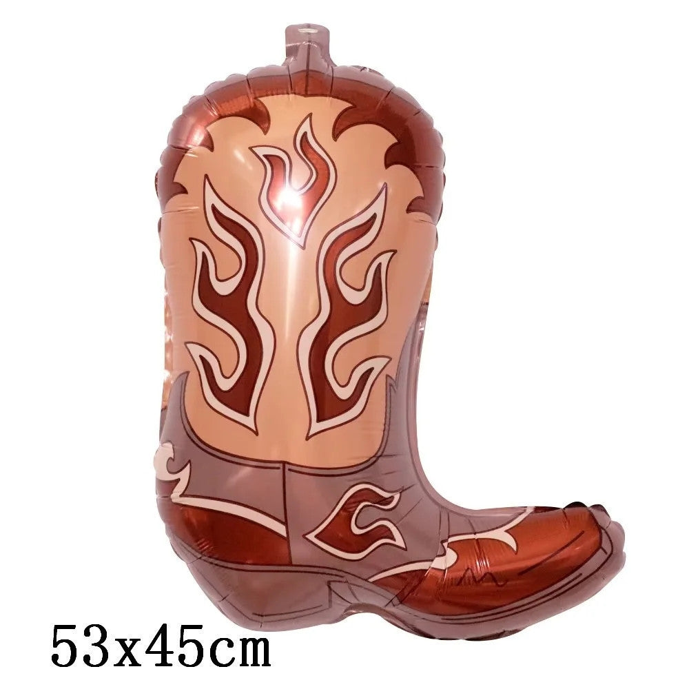 Billion Balloons Western Cowboy Themed Party Horse Shape Boot Balloons Hat Foil Balloon Min.50PCS