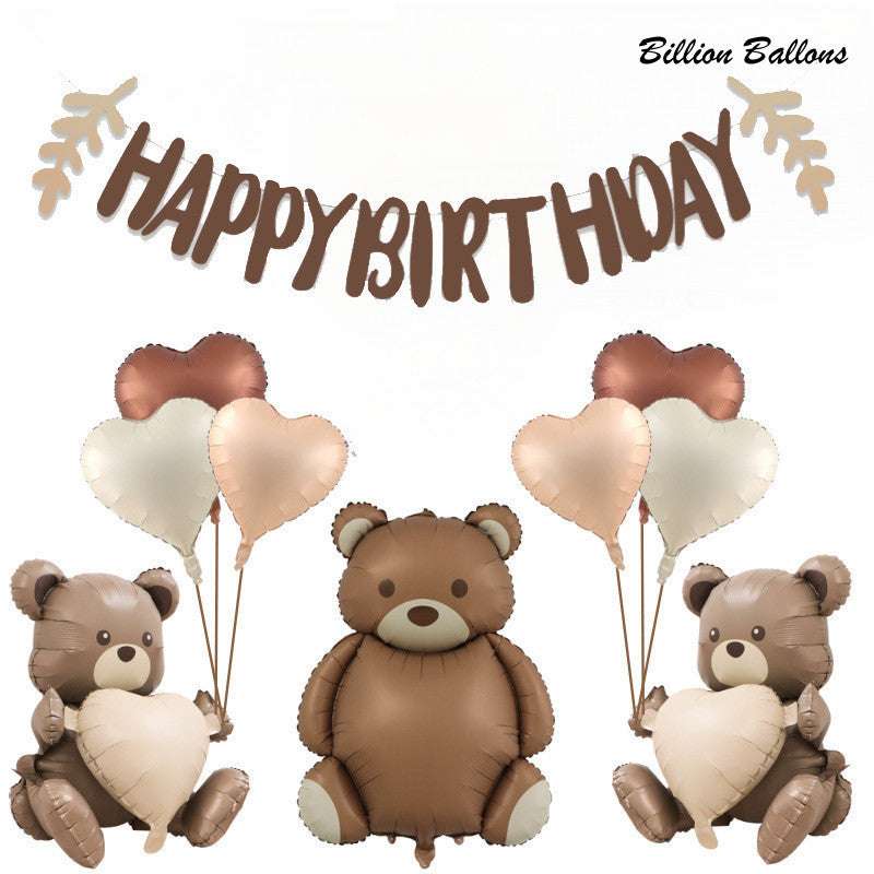 Billion Balloons Cream Caramel Color Theme Balloons Birthday Bear Birthday Balloon