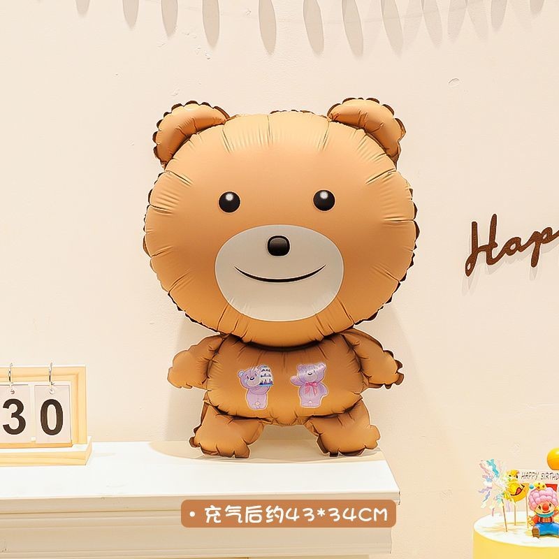 Billion Balloons INS Style Matte Bear Cake Aluminum Film Balloons Min.50PCS