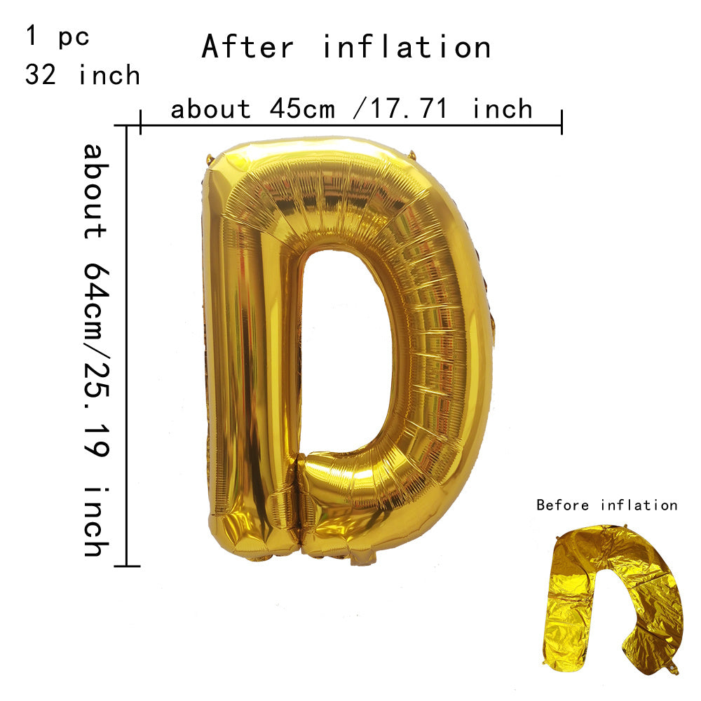 Personalized 32inch Gold Aluminum Balloons Event Decoration Min.50PCS