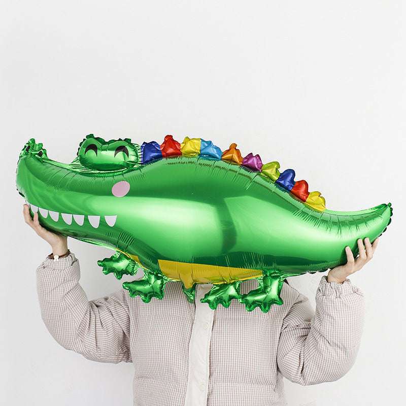 Billion Ballons Large Green Crocodile Backpack Dinosaur Aluminum Foil Balloon