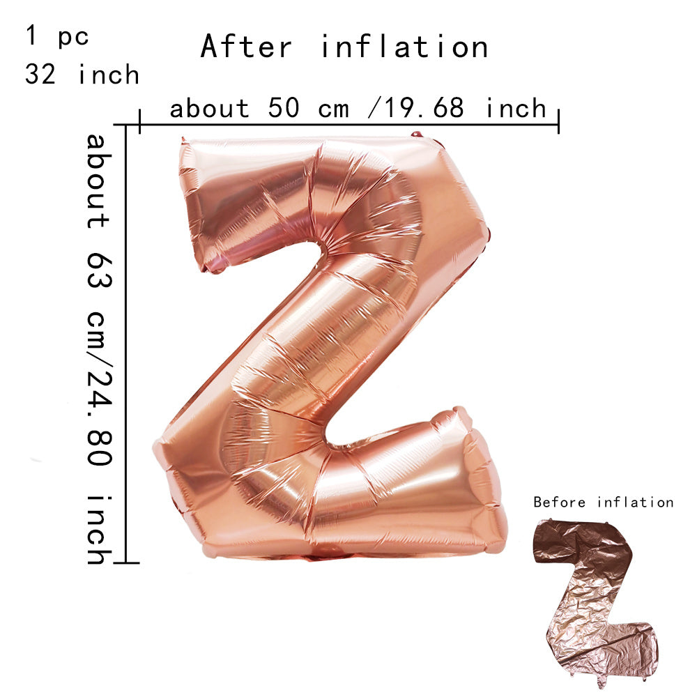 32inch Rose Gold Capital Letters Aluminum Foil Balloons for Birthday Party New Year's Eve Party Wedding Decoration