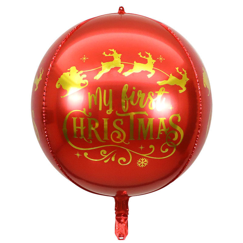 22-Inch 4D Balloon Merry Christmas Aluminum Film Balloon Min.50PCS