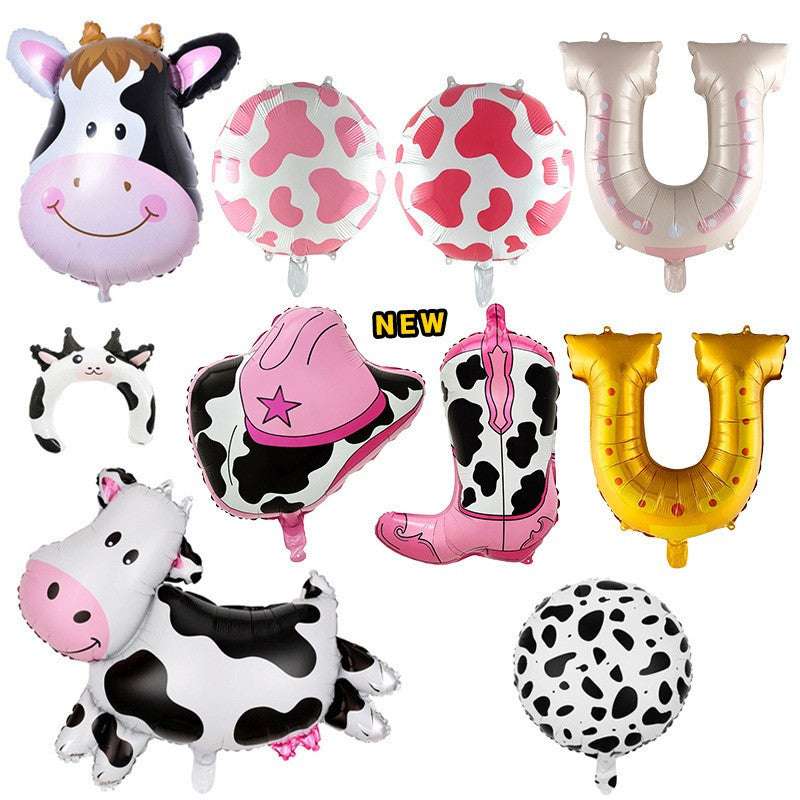 Billion Balloons Cartoon shaped aluminum film cow balloon Farm themed