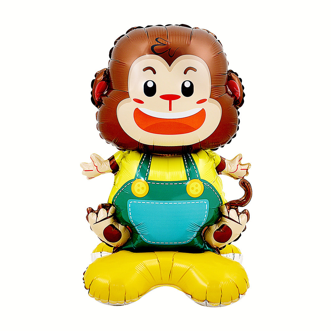 Balloon Window Decor Props Small Base Monkey Rabbit