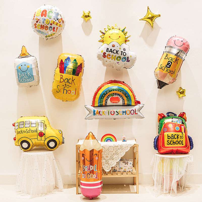 Back-to-School Season Decoration for Kindergarten Classroom Aluminum Foil Balloons