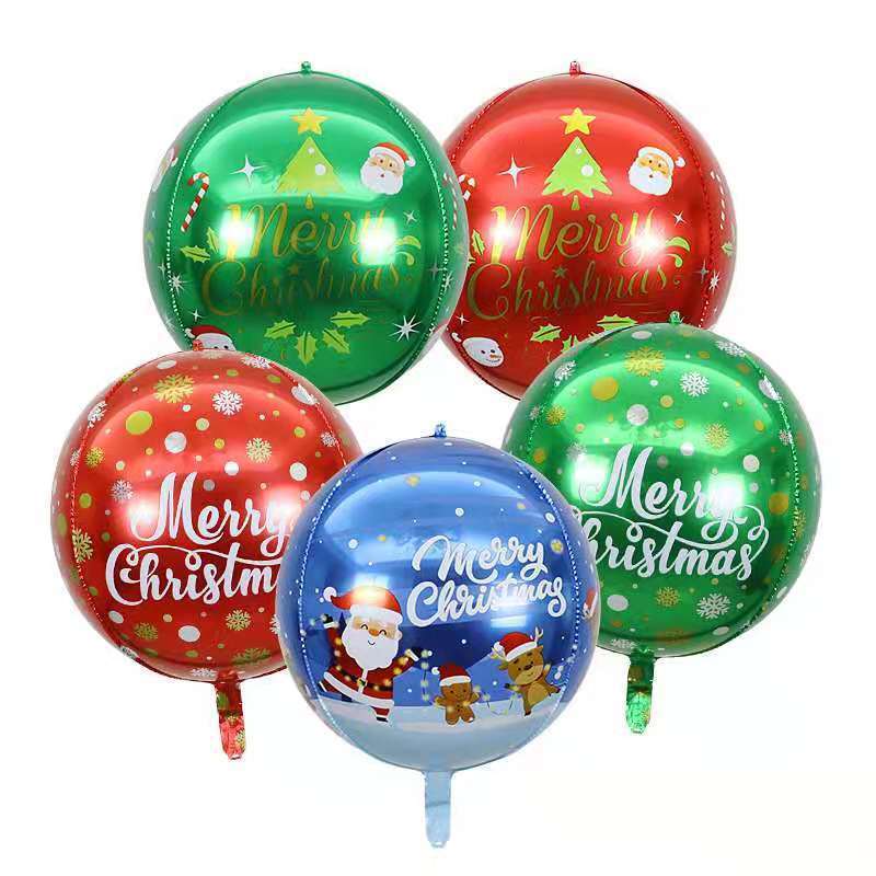 22-Inch 4D Balloon Merry Christmas Aluminum Film Balloon Min.50PCS