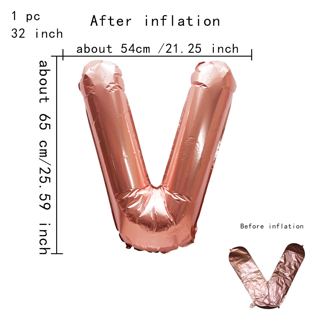 32inch Rose Gold Capital Letters Aluminum Foil Balloons for Birthday Party New Year's Eve Party Wedding Decoration