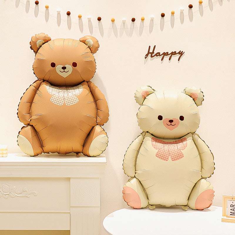 Billion Balloons INS Style Matte Bear Cake Aluminum Film Balloons