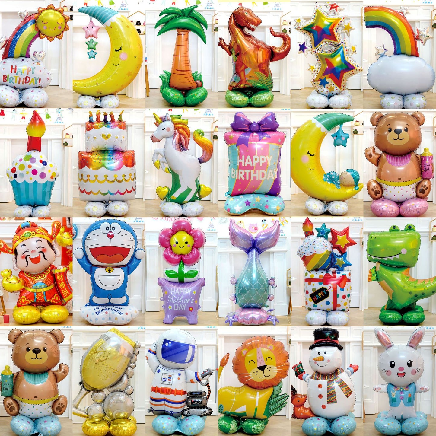 Large Cartoon Aluminum Film Balloon Standing Base Party Min.50PCS