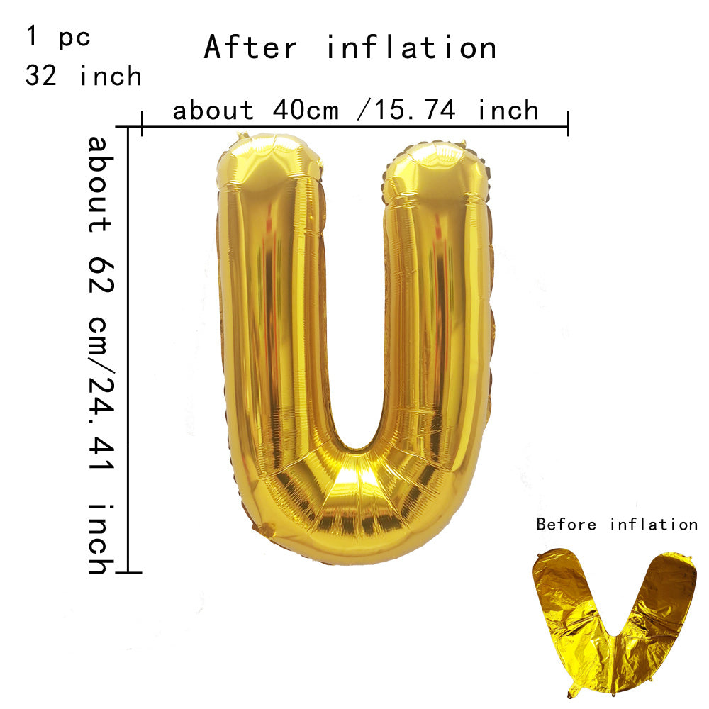 Personalized 32inch Gold Aluminum Balloons Event Decoration Min.50PCS