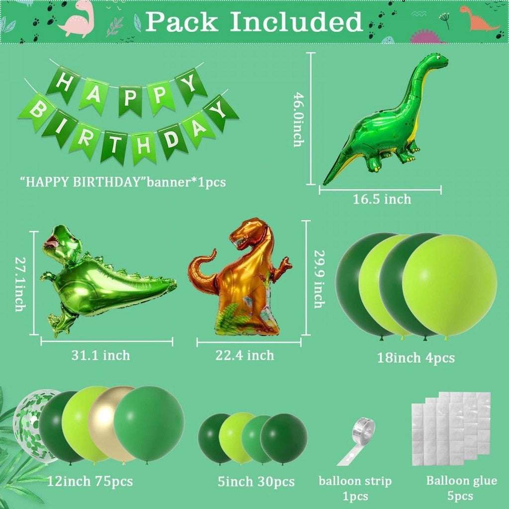 Dinosaur Green Theme Series Baby Birthday Party Balloon