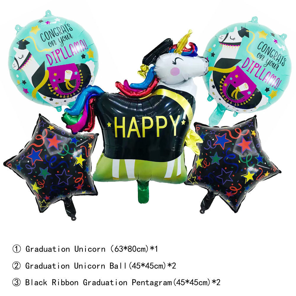 High School Graduation Set Aluminum Foil Balloons Hat Photo Frame Balls Min.50PCS
