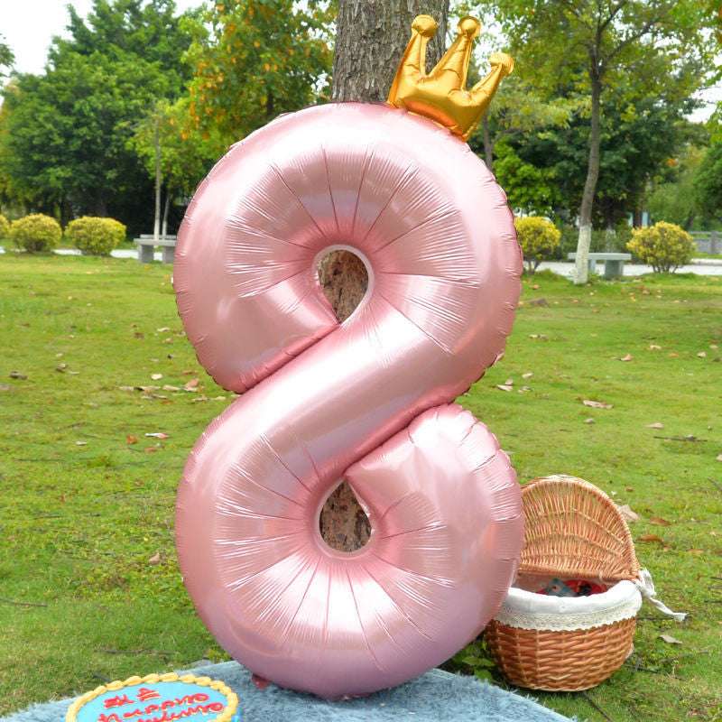 Billion Balloons 42inch Large Pink Crown Aluminum Foil Number 1st Birthday Party Balloon