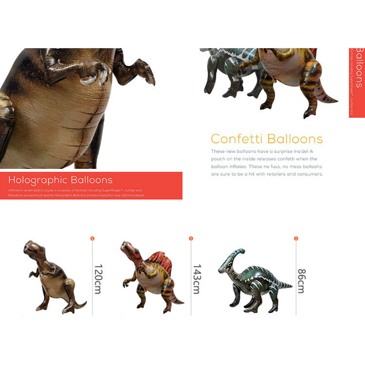 Toys Balloon 4D Standing Simulation Dinosaur Big Size Aluminum Film Balloon