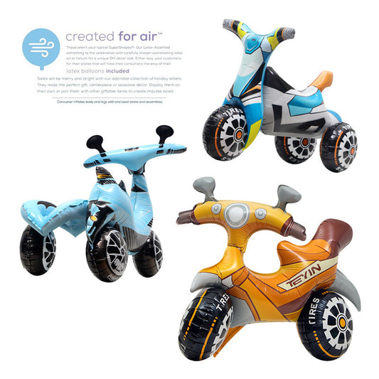 Billion Ballons Birthday Decoration 3D Standing Motorcycle Cartoon Aluminum Foil Balloon Min.20PCS