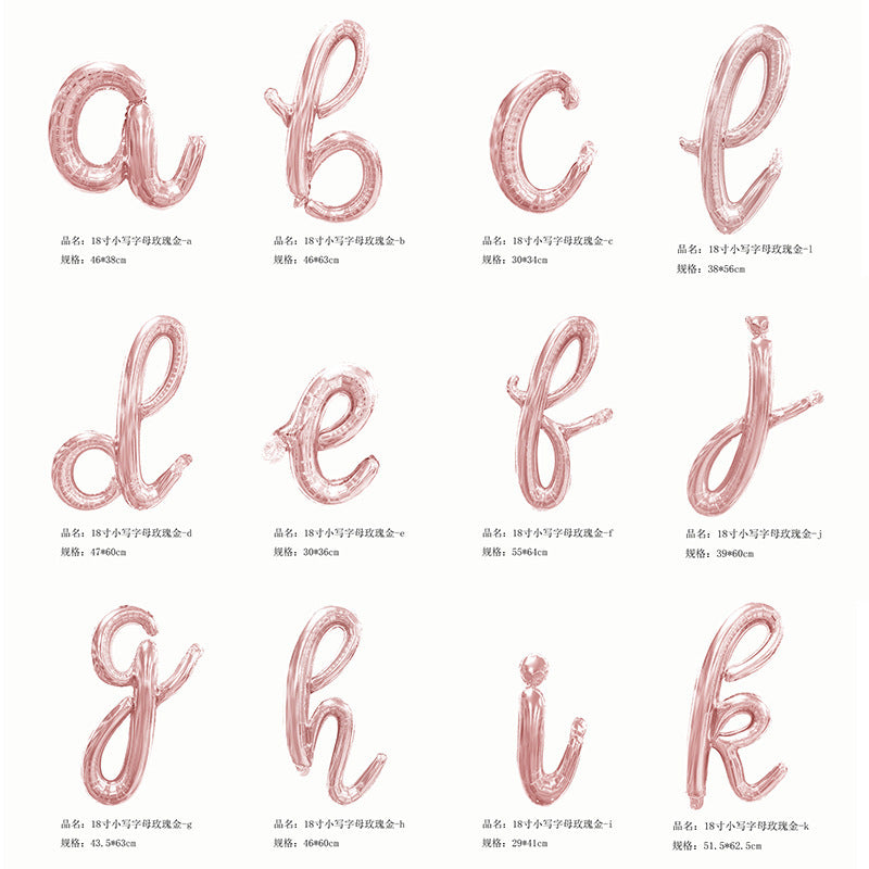 18inch Gold Letter Balloons Wedding Decor Aluminum Foil Min.50PCS
