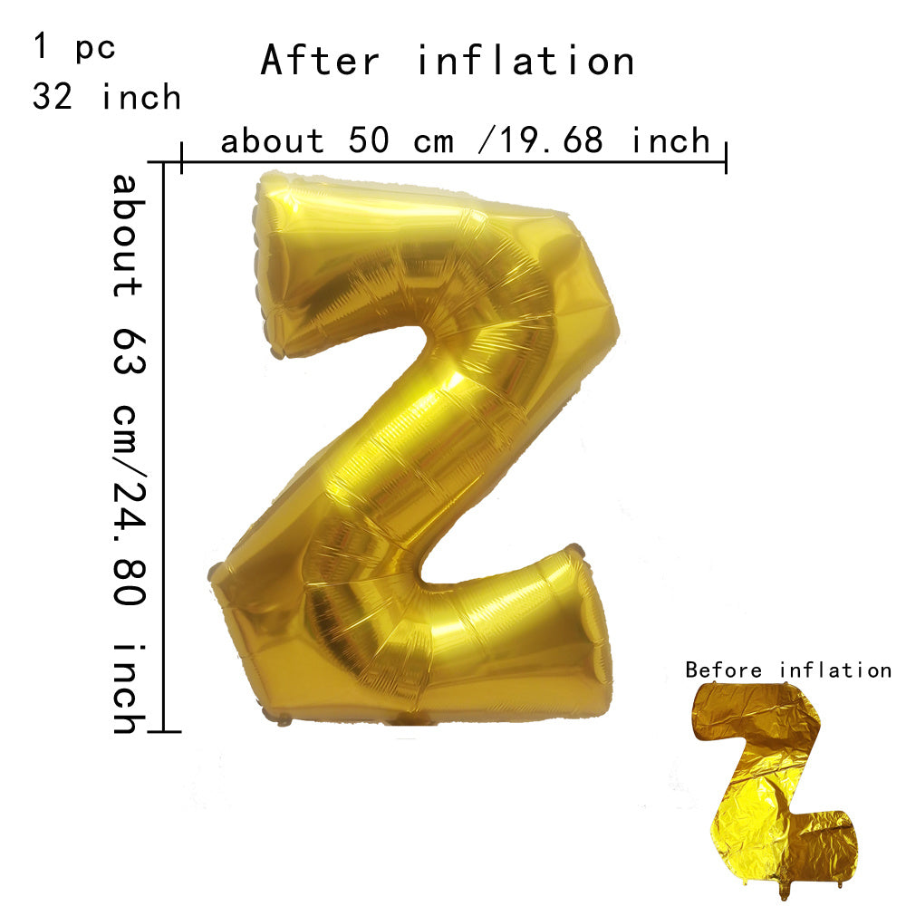 Personalized 32inch Gold Aluminum Balloons Event Decoration Min.50PCS