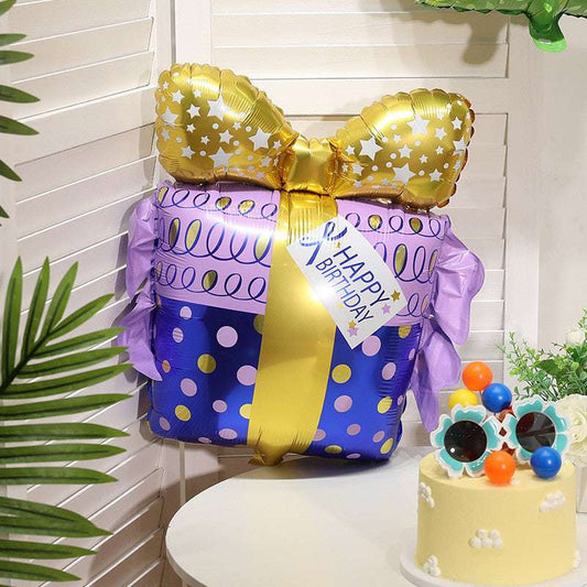 Billion Balloon Bowknot Box Gift Blue Green Aluminum Foil Balloon