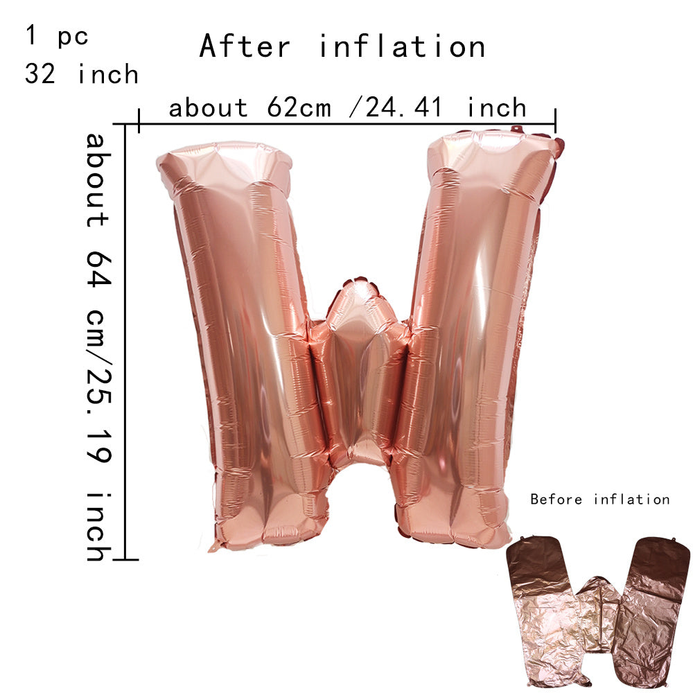 32inch Rose Gold Capital Letters Aluminum Foil Balloons for Birthday Party New Year's Eve Party Wedding Decoration