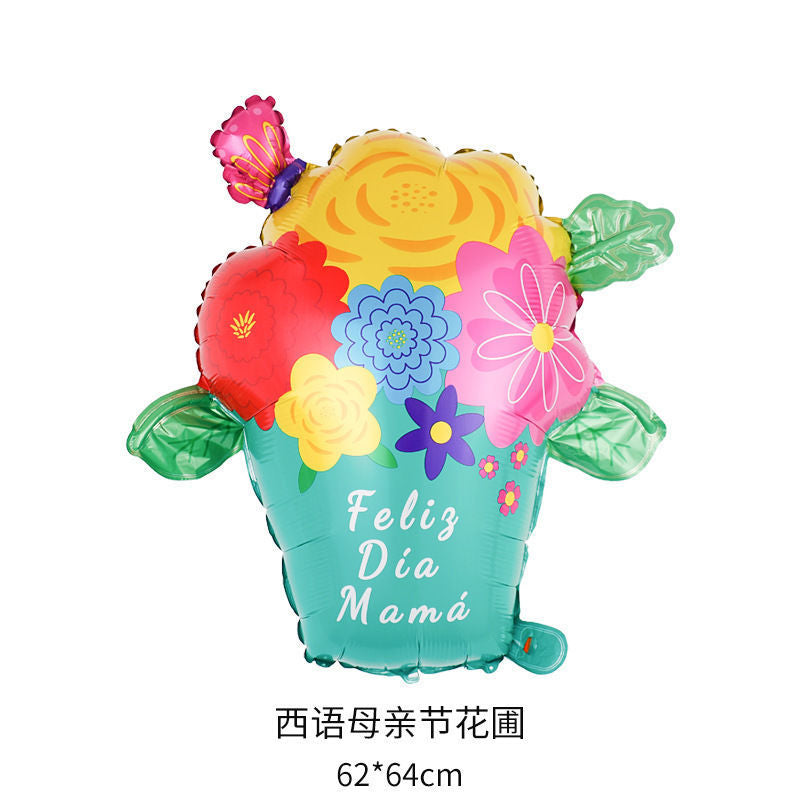 New Mother's Day Apron Flower Garden Aluminum Foil Balloon Wholesale