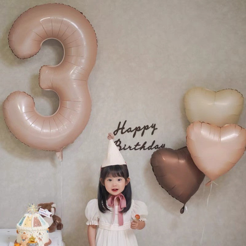 Billion Balloons 32Inch Cream Caramel Color Theme Number Balloons