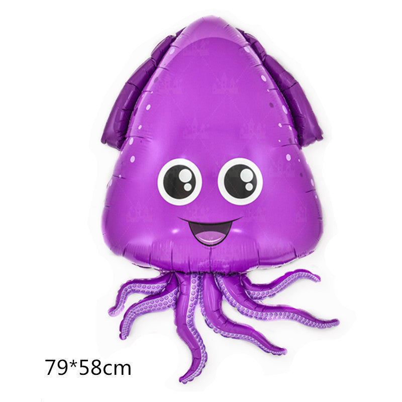 Octopus Seahorse Clownfish Aluminum Foil Ocean Balloons Min.50 set