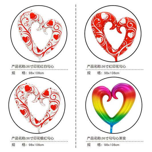 Aluminum Foil Heart Balloons for Valentine Wedding MOQ 50pcs