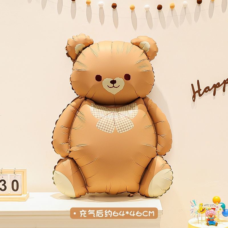 Billion Balloons INS Style Matte Bear Cake Aluminum Film Balloons Min.50PCS