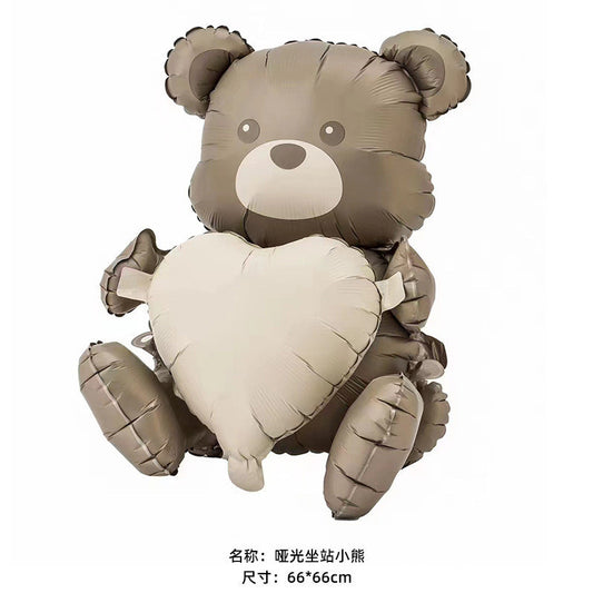 Billion Balloons Cream Caramel Color Theme Balloons Birthday Bear Birthday Balloon Min.50PCS