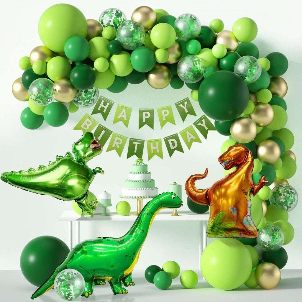 Dinosaur Green Theme Series Baby Birthday Party Balloon