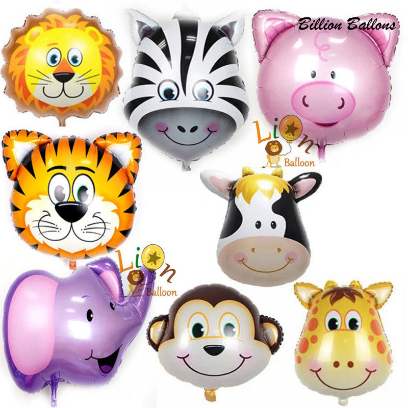 Billion Balloons Safari Jungle Animals Theme Head shape balloons