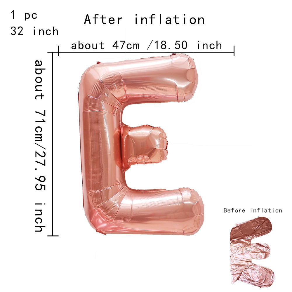 32inch Rose Gold Capital Letters Aluminum Foil Balloons for Birthday Party New Year's Eve Party Wedding Decoration