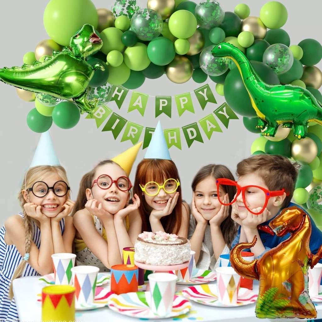 Dinosaur Green Theme Series Baby Birthday Party Balloon