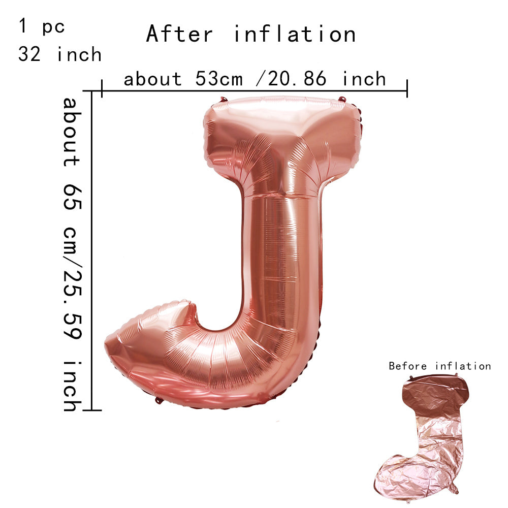 32inch Rose Gold Capital Letters Aluminum Foil Balloons for Birthday Party New Year's Eve Party Wedding Decoration