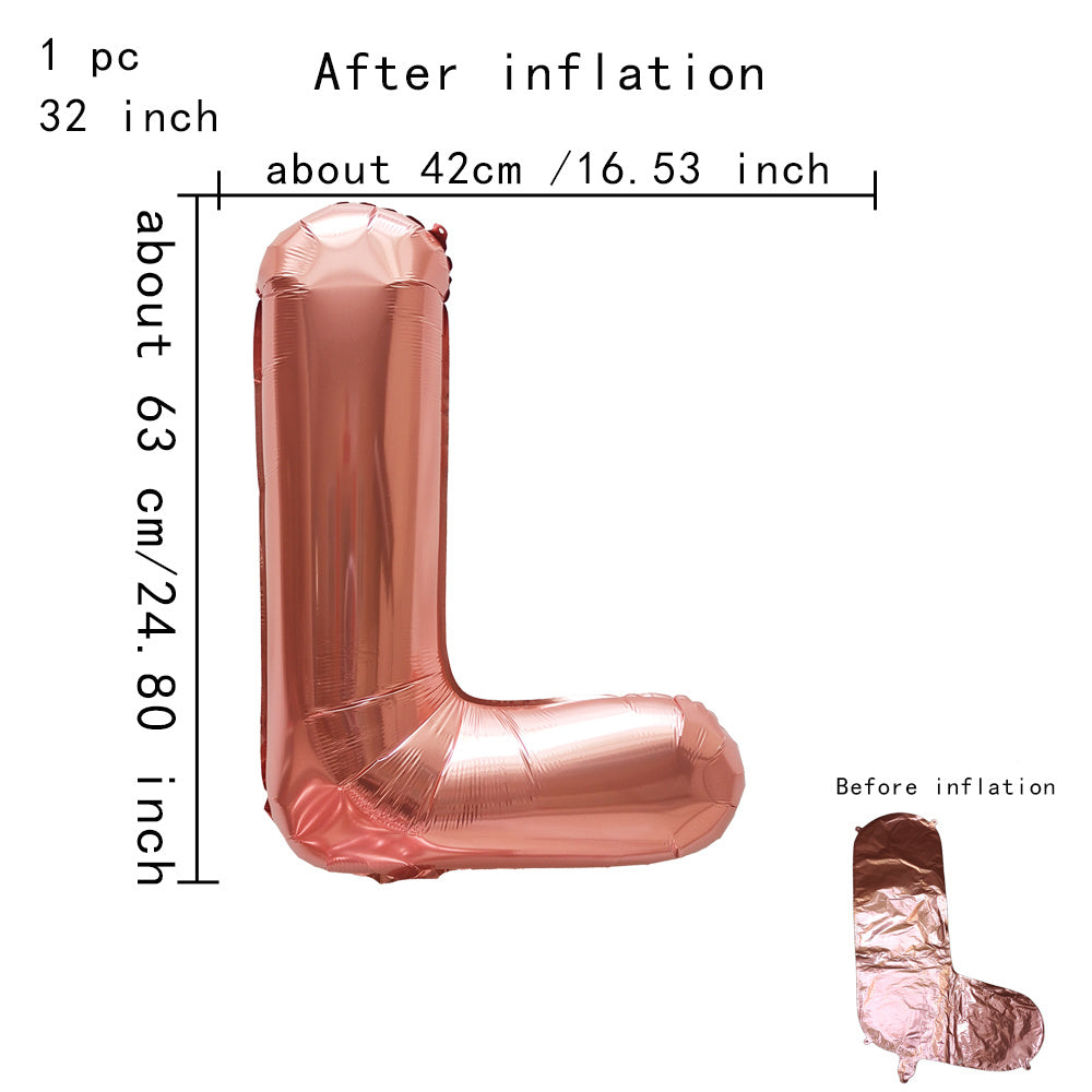 32inch Rose Gold Capital Letters Aluminum Foil Balloons for Birthday Party New Year's Eve Party Wedding Decoration