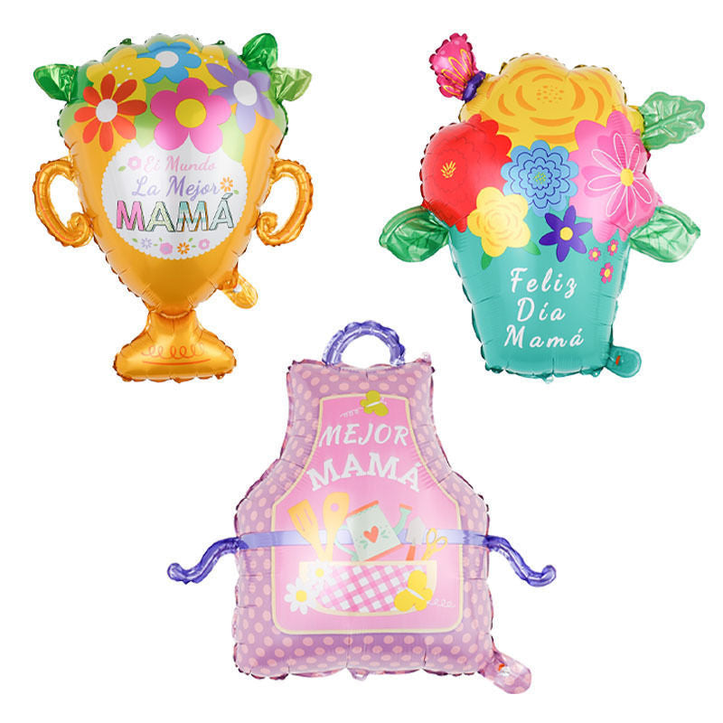 New Mother's Day Apron Flower Garden Aluminum Foil Balloon Wholesale