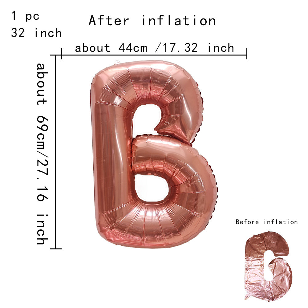 32inch Rose Gold Capital Letters Aluminum Foil Balloons for Birthday Party New Year's Eve Party Wedding Decoration