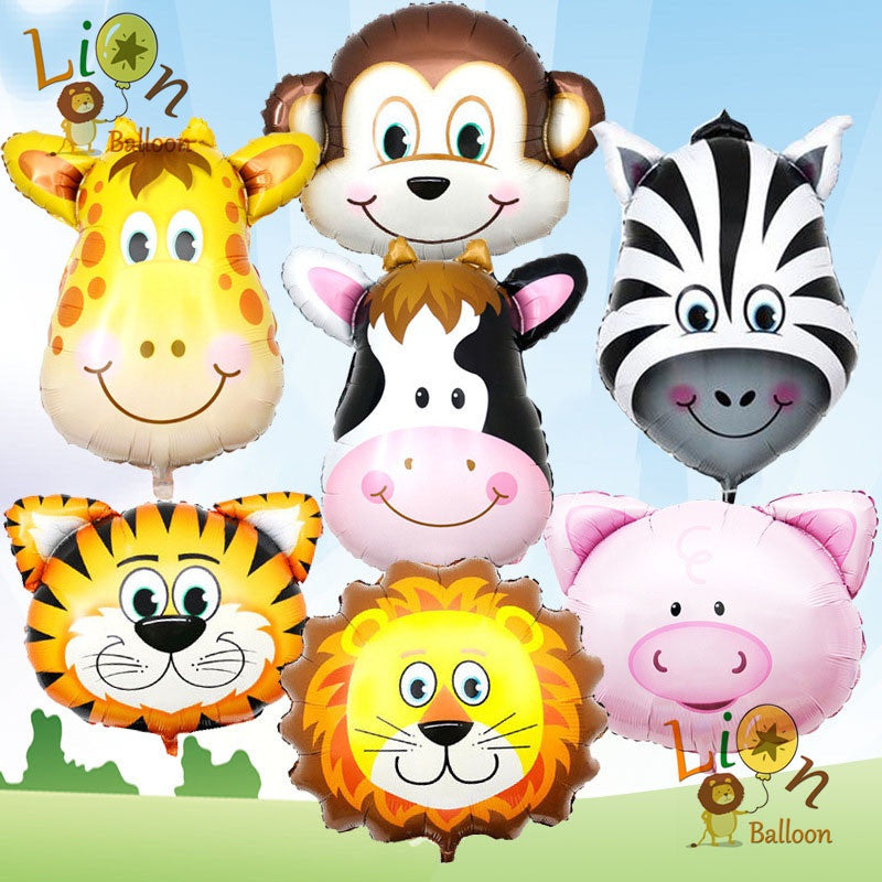 Billion Balloons Safari Jungle Animals Theme Head shape balloons