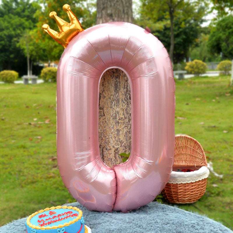 Billion Balloons 42inch Large Pink Crown Aluminum Foil Number 1st Birthday Party Balloon