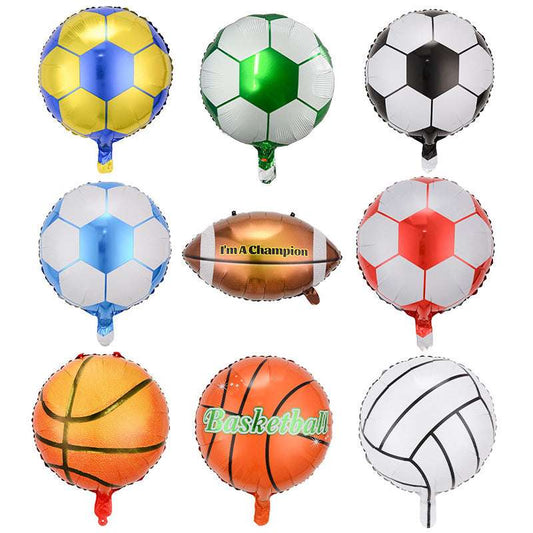 18-Inch Rugby Basketball Football Volleyball-Shaped Baseball Aluminum Balloon Wholesale