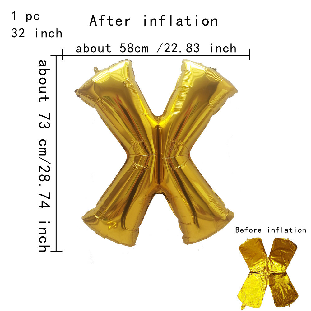 Personalized 32inch Gold Aluminum Balloons Event Decoration Min.50PCS