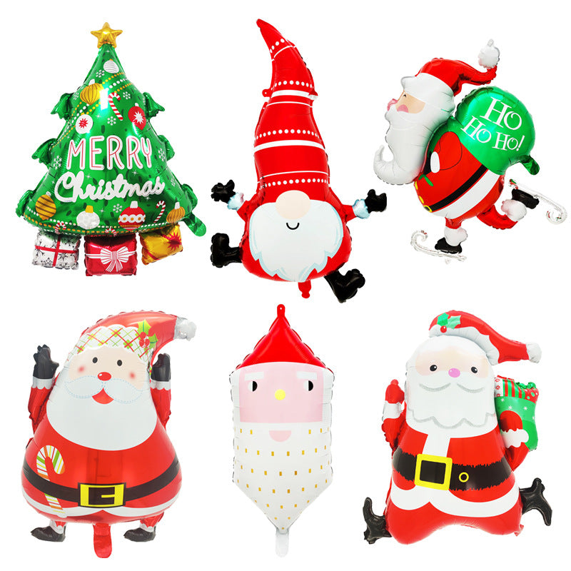New Christmas 3D Santa Reindeer Aluminum Foil Balloons Min.50PCS