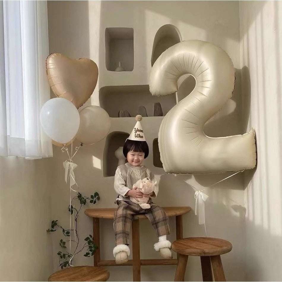 Billion Balloons 32Inch Cream Caramel Color Theme Number Balloons