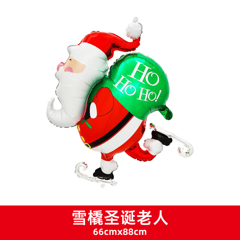 New Christmas 3D Santa Reindeer Aluminum Foil Balloons Min.50PCS