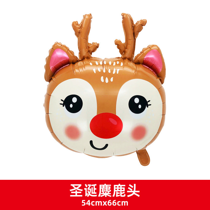 New Christmas 3D Santa Reindeer Aluminum Foil Balloons Min.50PCS