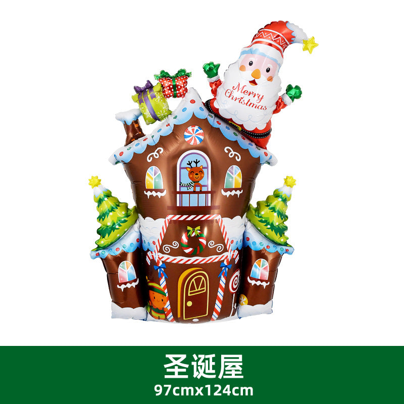 Christmas Party Decor 120cm Tree Santa Balloons Film Min.50PCS