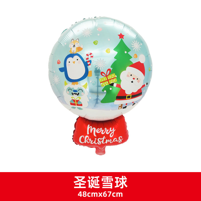 New Christmas 3D Santa Reindeer Aluminum Foil Balloons Min.50PCS
